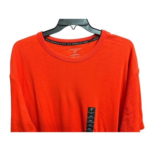 Shaquille O’Neal 4XLT Tee Shirt Deep Orange Textured Knit 4XL Tall Short Sleeves - Picture 2 of 4